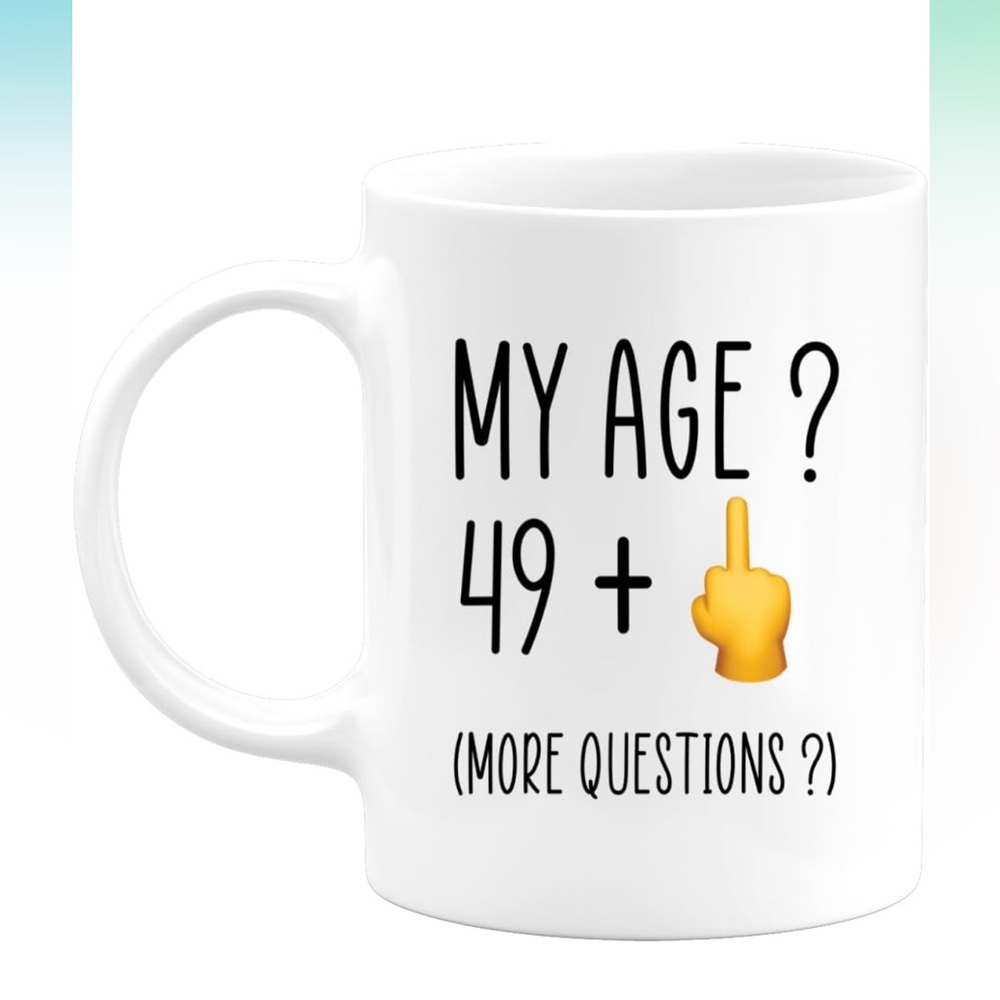 White Ceramic Mug 50th birthday with Fun Design